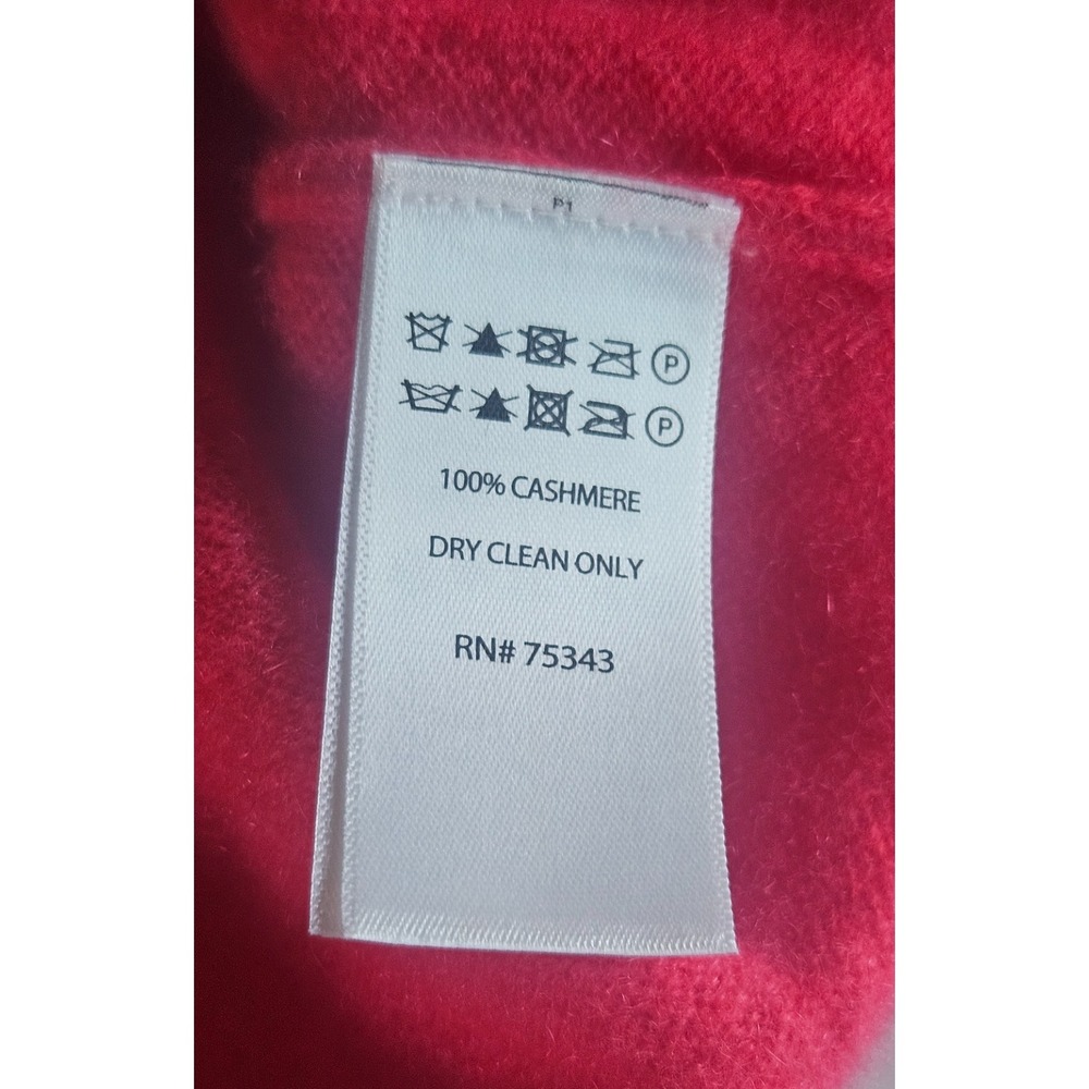 Tahari 100% 2-Ply Cashmere Sweater Women's M Fuchsia Pink  Crew Neck Luxury Knit - Picture 4 of 8
